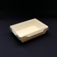 Салатник + КРЫШКА прозрачная ECO OPSALAD- 500 БЕЛЫЙ 50шт 165х115/140х105/45мм  в Перми оптом и в розницу