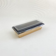 Салатник + крышка ВЫСОКАЯ H=20мм OneClick Bottom- 700 ЧЁРНЫЙ 50шт 190х60/215х85