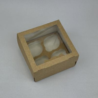 Упаковка ECO MUF- 4 КРАФТ для кексов и маффинов 25шт 160х160х100 (2 ЧАСТИ)  в Перми оптом и в розницу