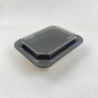 Упаковка OSQ OctoBOX-500 ЧЁРНЫЙ 70шт (салатник + крышка ВЫСОКАЯ H=25мм) 180х142/140х100/45мм
