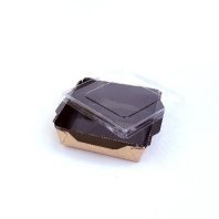 Салатник + КРЫШКА прозрачная OSQ OpSalad- 900 ЧЁРНЫЙ 50шт 150х150/135х135/50мм  в Перми оптом и в розницу