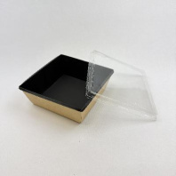 Салатник + крышка OneClick Bottom-1250 ЧЁРНЫЙ 50шт 145х145/165х165 в Перми оптом и в розницу