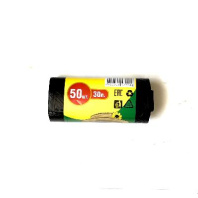 Мешки для мусора ПНД рулон (30л 50шт) "ДЕД" чёрные 50х60см (10)