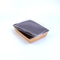 Салатник чёрный + КРЫШКА OneClick Bottom-1000 50шт 180х130/200х150/55мм в Перми оптом и в розницу