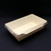 Салатник + КРЫШКА прозрачная ECO OPSALAD- 800 БЕЛЫЙ 50шт 207х127/186х106/55мм  в Перми оптом и в розницу