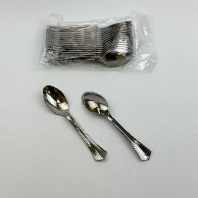 Ложка столовая пластиковая МЕТАЛЛИК УП=18шт L=16см резной край в Перми оптом и в розницу
