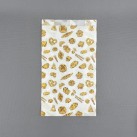 Пакет бумажный V-дно БЕЛЫЙ 250х170х70 100шт ВЛАГОПРОЧНЫЙ печать "Выпечка" 