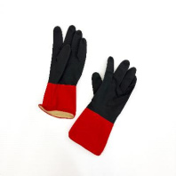 Перчатки латексные BiColor "L" 1пара ЧЁРНО-КРАСНЫЕ с напылением