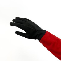 Перчатки латексные BiColor "S" 1пара ЧЁРНО-КРАСНЫЕ с напылением  в Перми оптом и в розницу