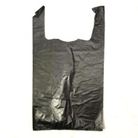 Пакет майка ПНД 28+14х50 (14) ЧЁРНАЯ 100шт