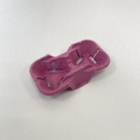 Держатель для 2-х стаканов картон РОЗОВЫЙ 1шт 193х108х42