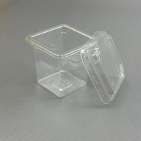 Контейнер одноразовый для ДЕСЕРТОВ ПР-СТ-80х80/ 75-прозр. + КРЫШКА ПР-СТ-80-прозр. 60шт V=220мл