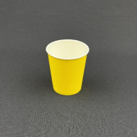 Стакан бумажный 250(280)мл ЖЁЛТЫЙ 50шт D=80, d=57, H=88мм
