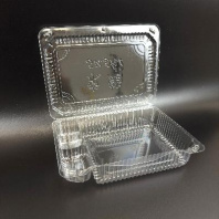 Контейнер одноразовый под суши с крышкой ПЭТ УК-47А-01 4-х секц. 24шт (внеш. 261х191х60мм) 