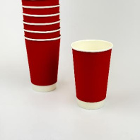 Стакан бумажный 2сл 400(500)мл КРАСНЫЙ 25шт D=90, d=60, H=135мм 
