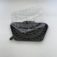 Тортница Т-105/1 для 1/2 торта 30компл (крышка-прозрачная+дно-кориневое) внутр.230х115х94мм