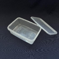 Ведро прямоугольное 1л прозрачное + КРЫШКА 191х129мм (ведро-306, крышка-612) 