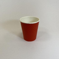 Стакан бумажный 2сл 250мл для горячего УП=25шт d=80мм Waffle Red