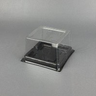 Тортница ПР-Т-138 УП=50шт (КРЫШКА-прозр. + ДНО-чёрное) (внеш. 138х138х84)