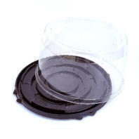 Тортница ПР-Т-233 10компл (крышка-прозрачная + дно-чёрное) внеш.D=270, H=134мм