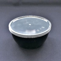 Банка-плошка ЧЁРНАЯ + КРЫШКА 360мл 50шт D=112, d=75, H=55мм (Б-400 Кр-400) 