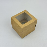 Упаковка ECO MUF- 1 КРАФТ для кексов и маффинов 25шт 100х100х100 (2 ЧАСТИ)  в Перми оптом и в розницу