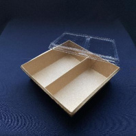 Салатник + КРЫШКА OneClick Bottom-1200 2х-секц КРАФТ 20шт 180х170/200х190/55мм