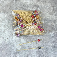 Пики деревянные "Жемчуг перламутровый" 12см УП=100шт МИКС