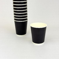 Стакан бумажный 2сл 250(296)мл ЧЁРНЫЙ 25шт D=80, d=55, H=92мм GOOD 
