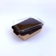 Салатник + КРЫШКА прозрачная GeoBOX-400 ЧЁРНЫЙ 100шт 145х95/120х85/45мм