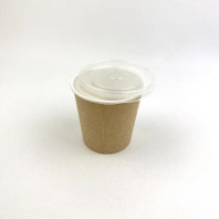 Супница бумажная КРАФТ/белая + КРЫШКА прозрачная 500мл 30шт D=100, d=80, H=95 OSQ Round Bowl 