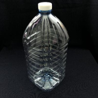 Бутылка ПЭТ D=38мм 4,0л КВАДРАТ прозрачная + КРЫШКА + РУЧКА (36шт)