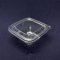 Контейнер одноразовый КУБИК ПЭТ С-12/12 375мл прозрачный 50шт + КРЫШКА 25шт (внеш. 126х126х52) 