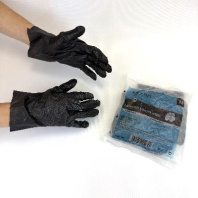 Перчатки ТПЭ ПАКЕТ ЧЁРНЫЕ "M" УП=100шт С ТЕКСТУРОЙ