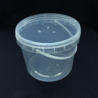 Ведро круглое 3,0л прозрачное с РУЧКОЙ + КРЫШКА D=192мм, H=146мм