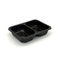 Лоток под запайку одноразовый 187х137х39 600мл ЧЁРНЫЙ разделение-50