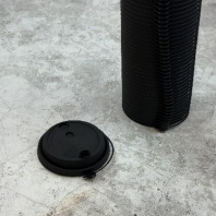 Крышка ПП 90мм с ЗАГЛУШКОЙ 50шт ЧЁРНАЯ МАТОВАЯ