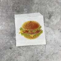 Уголок БЕЛЫЙ 150х175мм 100шт ЖИРОСТОЙКИЙ печать "ГАМБУРГЕР" 