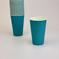Стакан бумажный 400(500)мл БИРЮЗОВЫЙ 50шт D=90, d=60, H=135мм 