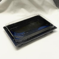 Контейнер одноразовый под суши УК-704 ДНО-чёрное + КРЫШКА-прозр. 89комп 239x168x54мм 