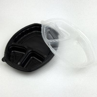 Контейнер одноразовый ЛАНЧ К-257-3 3-секц. ЧЁРНЫЙ 800мл + КРЫШКА 30шт 257х202х37мм