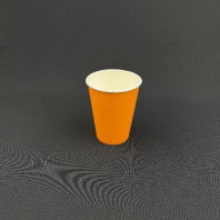 Стакан бумажный 300(430)мл ОРАНЖЕВЫЙ 50шт D=90, d=60, H=112мм