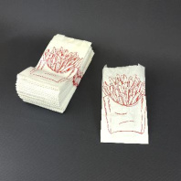 Пакет бум. V-дно БЕЛЫЙ 175х80х30 (картофель фри) 100шт ЖИРОСТОЙКИЙ печать "Фри"