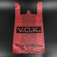 Пакет майка ПНД 30+15х55 (25) VOK КРАСНАЯ 100шт