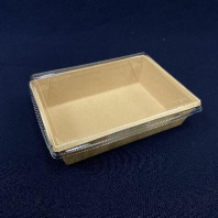 Салатник + КРЫШКА  OneClick Bottom-1000 КРАФТ 50шт 180х130/200х150/55мм 