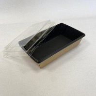 Салатник чёрный + крышка ВЫСОКАЯ Н=20ммOneClick Bottom- 800 50шт 180х100/200х120