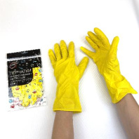 Перчатки хозяйственные "M" 1пара цветные