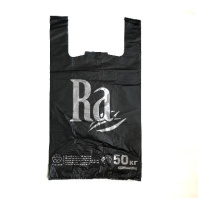 Пакет майка ПНД 28+14х52 (30) RA чёрная 100шт 