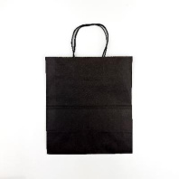 Пакет бумажный прямоугольное дно с КРУЧЁННОЙ ручкой ЧЁРНЫЙ 280х240х140 25шт пл.70гр