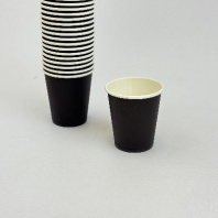 Стакан бумажный 180(196)мл ЧЁРНЫЙ 50шт D=73, d=50, H=80мм